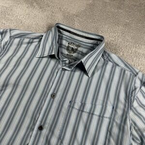 KUHL Shirt Mens Medium Short Sleeve Button Up Stripe Pattern